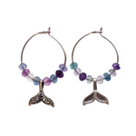 Siren Tail Hoops Rainbow Fluorite Silver Call of the Siren