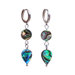 Cascading Tide Teardrop Earrings Sterling Silver Abalone Shell