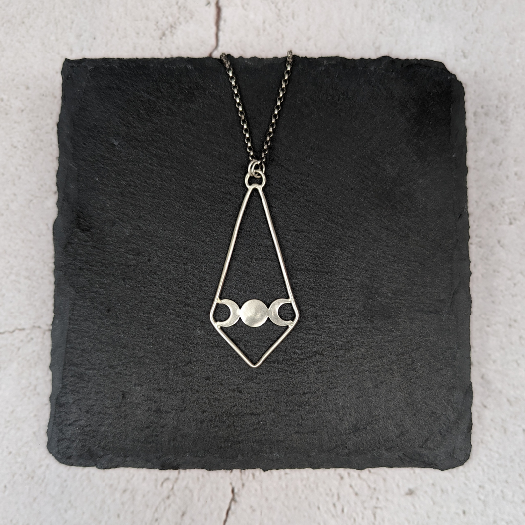 Framed Triple Moon Necklace ✧ Hekate New Moon