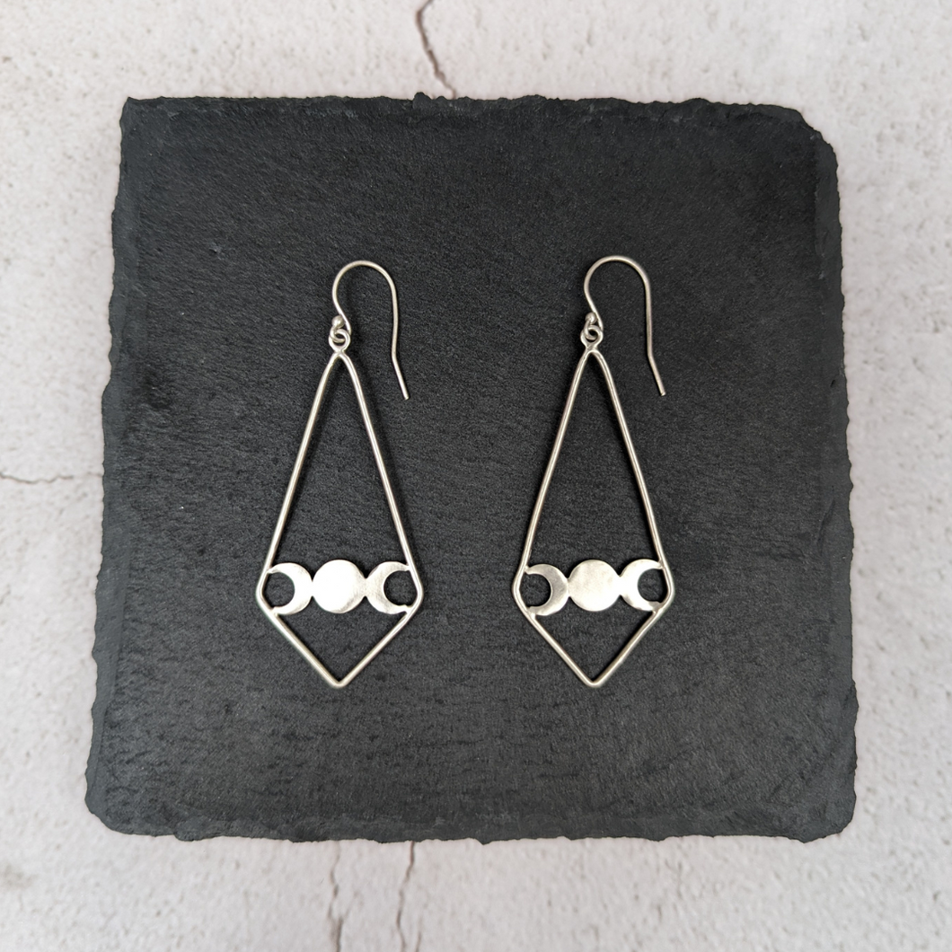 Framed Triple Moon Earrings ✧ Hekate New Moon
