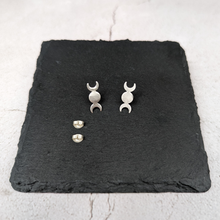 Load image into Gallery viewer, Triple Moon Studs ✧ Hekate New Moon
