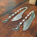 Vintage Moon Bookmark with Crackle Quartz