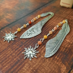 Vintage Sun Bookmark with Yellow Jade