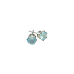 Midnight Sea Studs Green Onyx Amethyst Iolite 5mm Faceted Aqua Chalcedony Silver Siren Mermaid