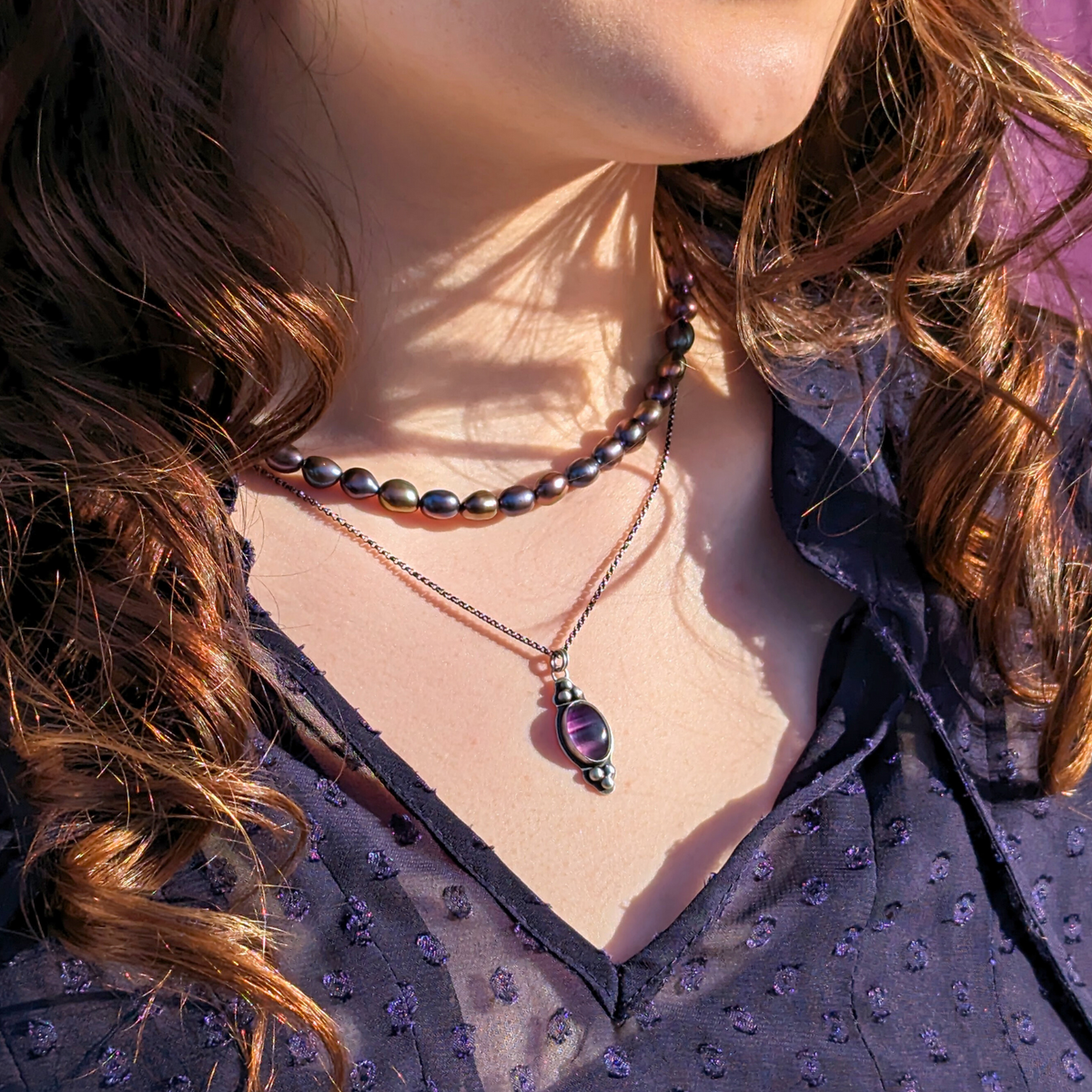 Mystic Abyss Choker Peacock Pearl Call of the Siren